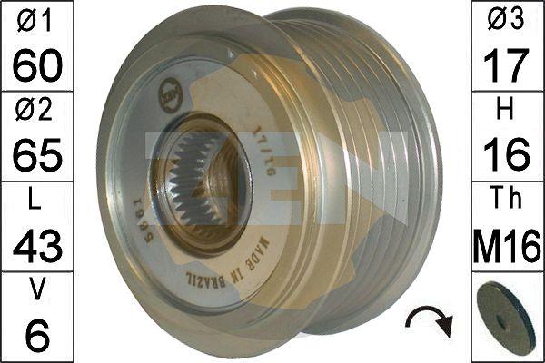 ERA ZN5661 - Pulley, alternator, freewheel clutch autospares.lv