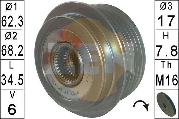 ERA ZN5601 - Pulley, alternator, freewheel clutch autospares.lv