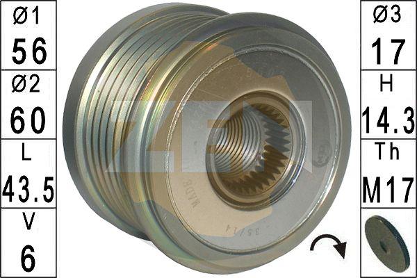 ERA ZN5603 - Pulley, alternator, freewheel clutch autospares.lv