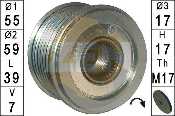 ERA ZN5614 - Pulley, alternator, freewheel clutch autospares.lv