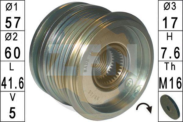 ERA ZN5611 - Pulley, alternator, freewheel clutch autospares.lv