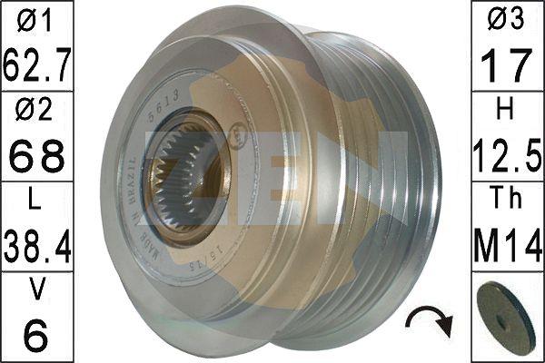 ERA ZN5613 - Pulley, alternator, freewheel clutch autospares.lv