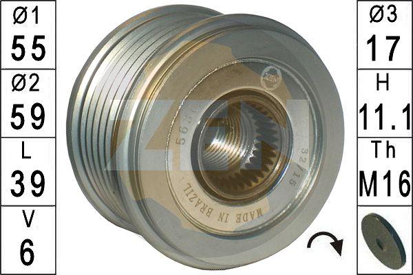 ERA ZN5630 - Pulley, alternator, freewheel clutch autospares.lv