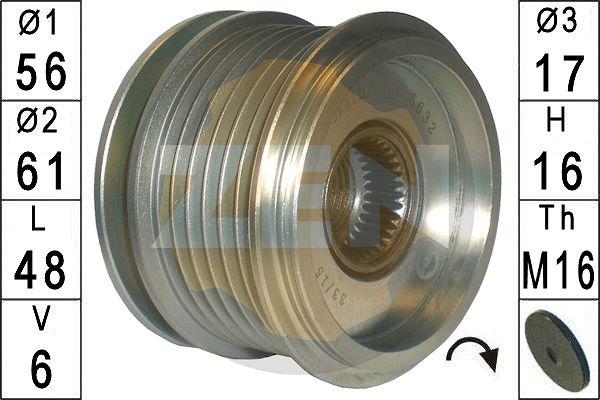 ERA ZN5632 - Pulley, alternator, freewheel clutch autospares.lv