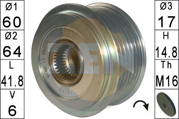 ERA ZN5626 - Pulley, alternator, freewheel clutch autospares.lv