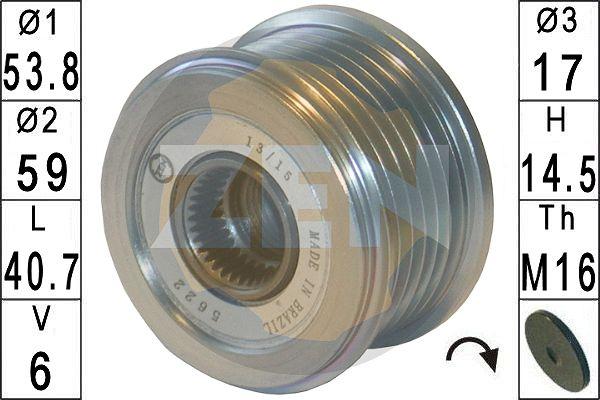 ERA ZN5622 - Pulley, alternator, freewheel clutch autospares.lv