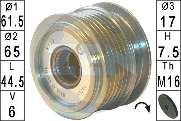 ERA ZN5627 - Pulley, alternator, freewheel clutch autospares.lv