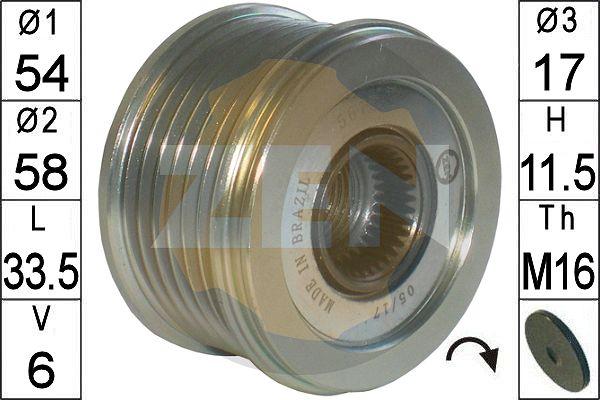 ERA ZN5675 - Pulley, alternator, freewheel clutch autospares.lv