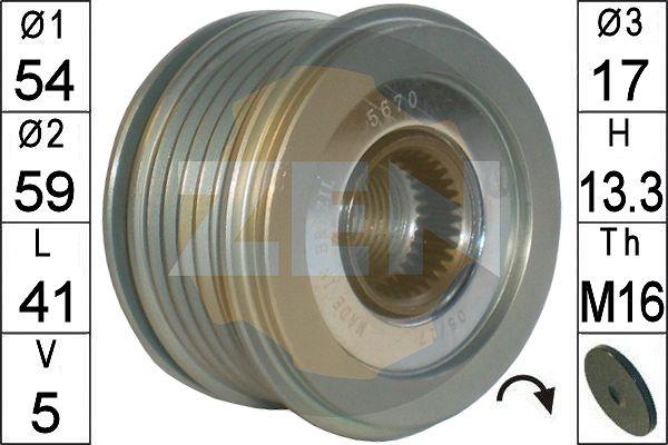 ERA ZN5670 - Pulley, alternator, freewheel clutch autospares.lv