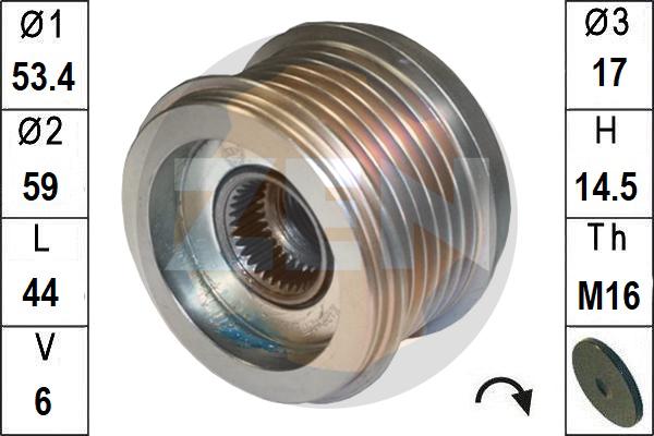 ERA ZN5801 - Pulley, alternator, freewheel clutch autospares.lv