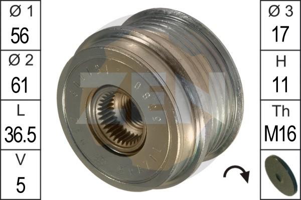 ERA ZN5380 - Pulley, alternator, freewheel clutch autospares.lv