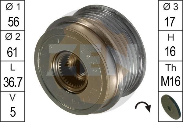 ERA ZN5382 - Pulley, alternator, freewheel clutch autospares.lv