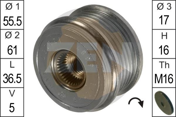 ERA ZN5387 - Pulley, alternator, freewheel clutch autospares.lv