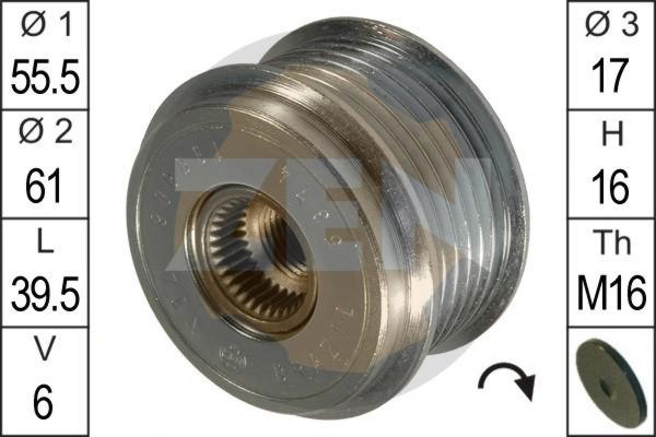 ERA ZN5374 - Pulley, alternator, freewheel clutch autospares.lv