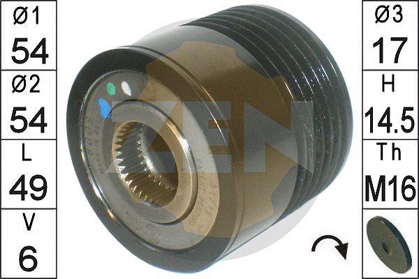 ERA ZN6009 - Pulley, alternator, freewheel clutch autospares.lv