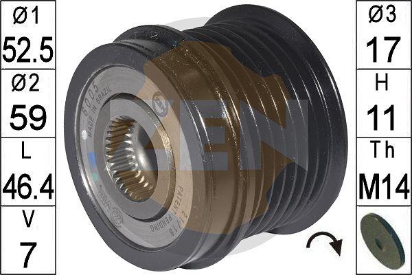 ERA zn6005 - Pulley, alternator, freewheel clutch autospares.lv