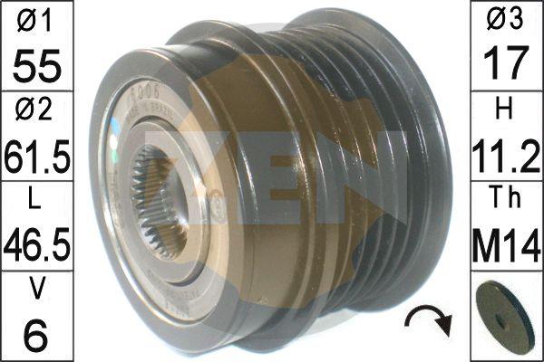 ERA zn6006 - Pulley, alternator, freewheel clutch autospares.lv