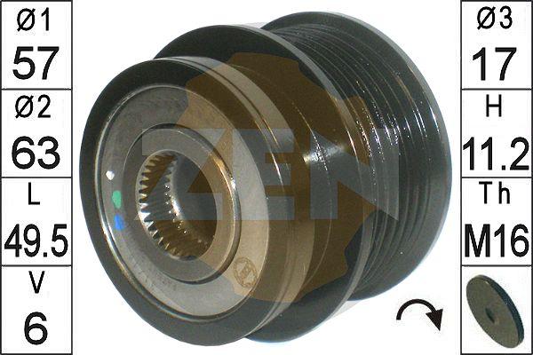 ERA ZN6010 - Pulley, alternator, freewheel clutch autospares.lv