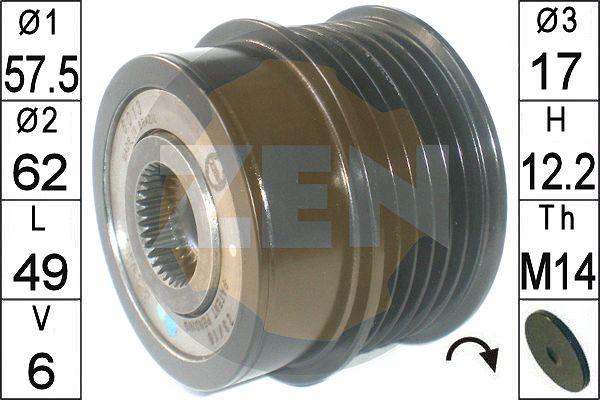 ERA ZN6013 - Pulley, alternator, freewheel clutch autospares.lv