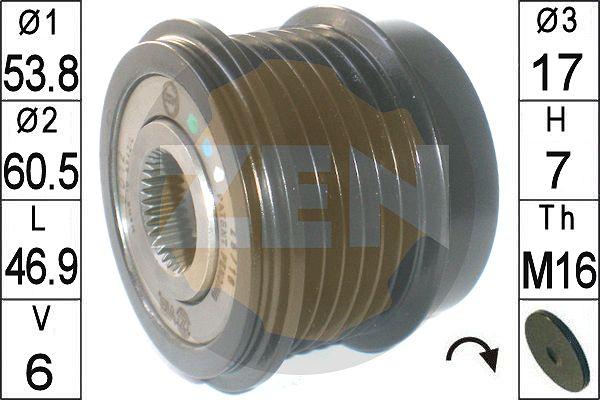 ERA ZN6012 - Pulley, alternator, freewheel clutch autospares.lv