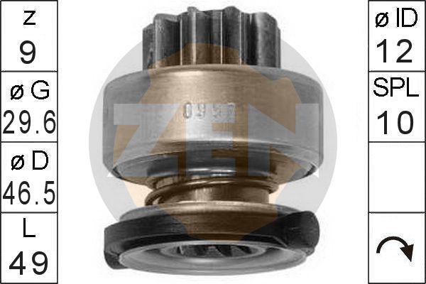 ERA ZN0997 - Pinion, bendix, starter autospares.lv