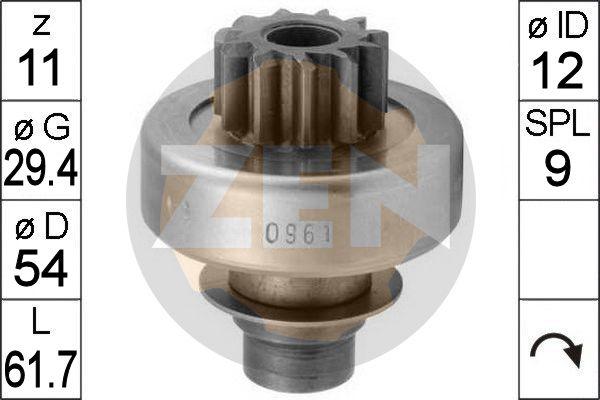 ERA ZN0961 - Pinion, bendix, starter autospares.lv