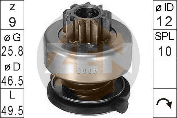 ERA ZN0925 - Pinion, bendix, starter autospares.lv