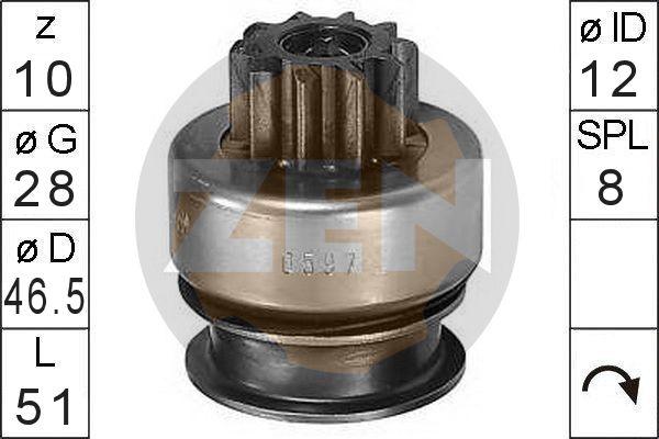 ERA ZN0597 - Pinion, bendix, starter autospares.lv