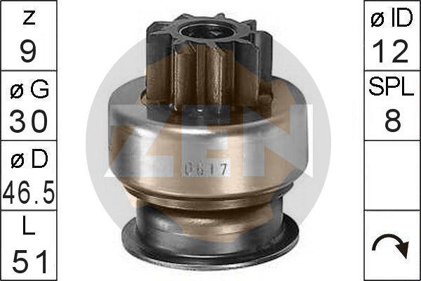 ERA ZN0617 - Pinion, bendix, starter autospares.lv