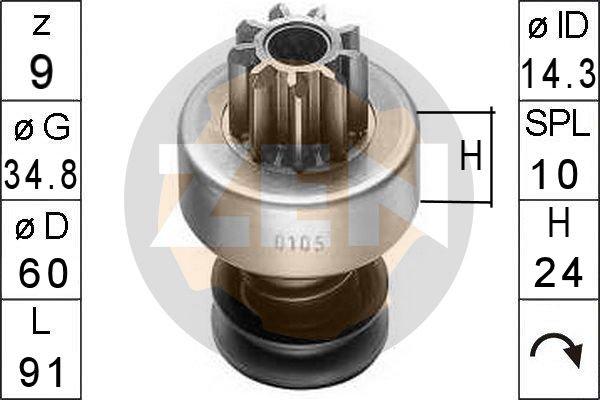 ERA ZN0105 - Pinion, bendix, starter autospares.lv