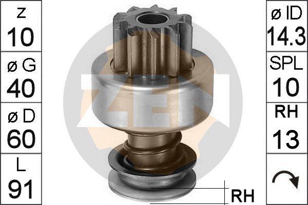 ERA ZN0118 - Pinion, bendix, starter autospares.lv