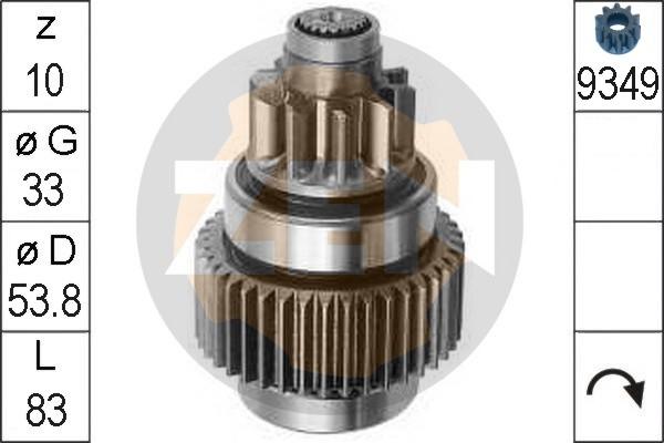 ERA ZN0816 - Pinion, bendix, starter autospares.lv