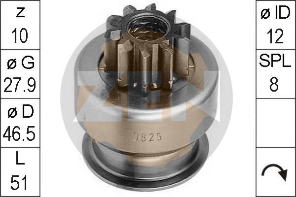 ERA ZN0825 - Pinion, bendix, starter autospares.lv