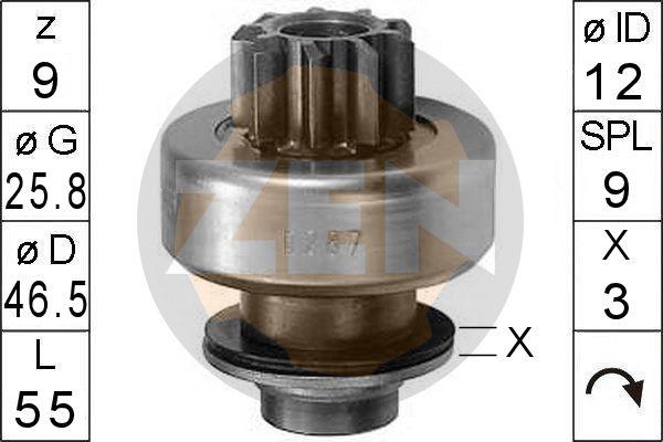 ERA ZN0287 - Pinion, bendix, starter autospares.lv