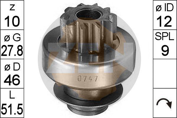 ERA ZN0747 - Pinion, bendix, starter autospares.lv