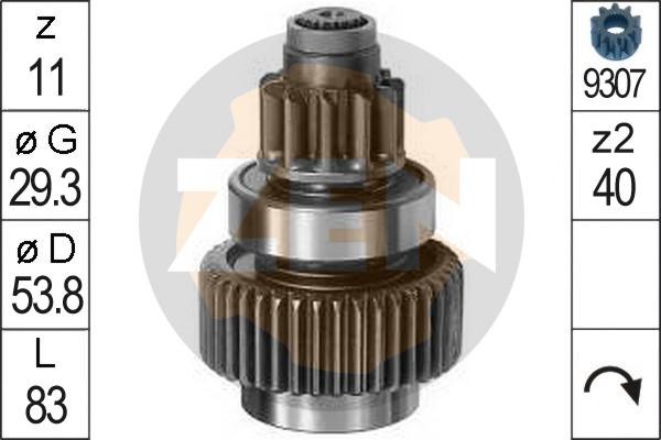 ERA ZN0750 - Pinion, bendix, starter autospares.lv