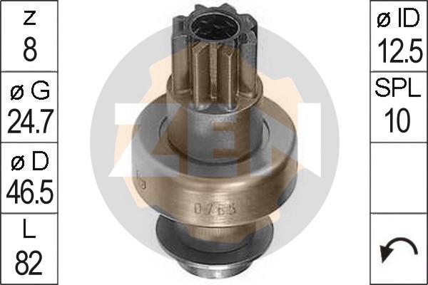 ERA ZN0765 - Pinion, bendix, starter autospares.lv