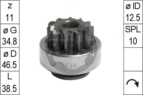 ERA ZN1556 - Pinion, bendix, starter autospares.lv