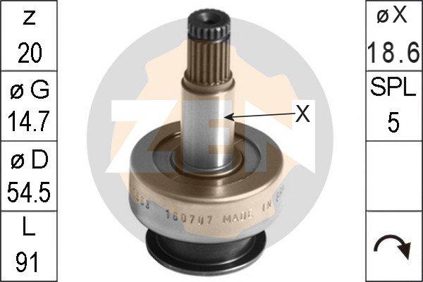 ERA ZN1563 - Pinion, bendix, starter autospares.lv