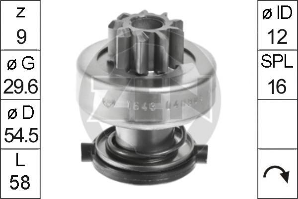 ERA ZN1643 - Pinion, bendix, starter autospares.lv