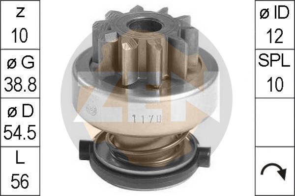 ERA ZN1170 - Pinion, bendix, starter autospares.lv