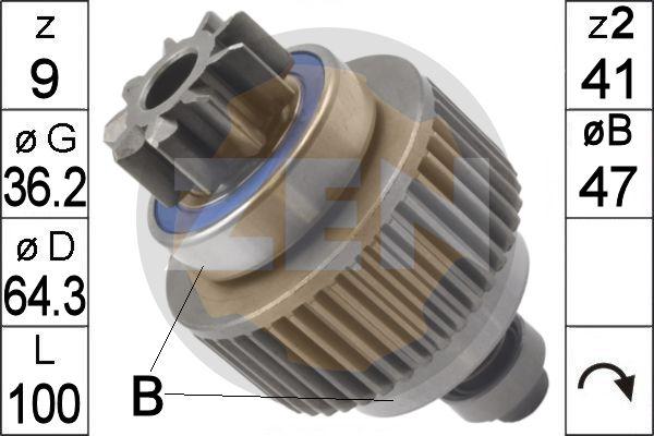 ERA ZN1858 - Pinion, bendix, starter autospares.lv