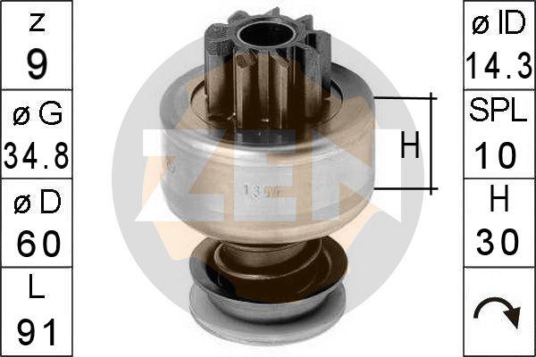 ERA ZN1364 - Pinion, bendix, starter autospares.lv