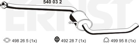 ERNST 540032 - Middle Silencer autospares.lv