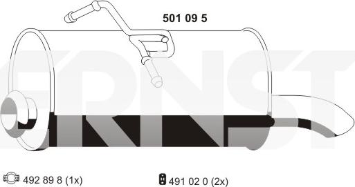 ERNST 501095 - End Silencer autospares.lv