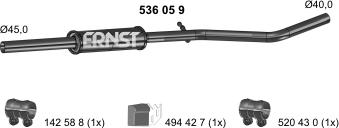 ERNST 536059 - Middle Silencer autospares.lv