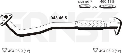 ERNST 043465 - Exhaust Pipe autospares.lv