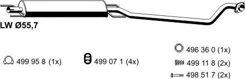 ERNST 054126 - Middle Silencer autospares.lv