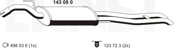 ERNST 143080 - End Silencer autospares.lv