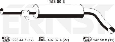 ERNST 153003 - Middle Silencer autospares.lv